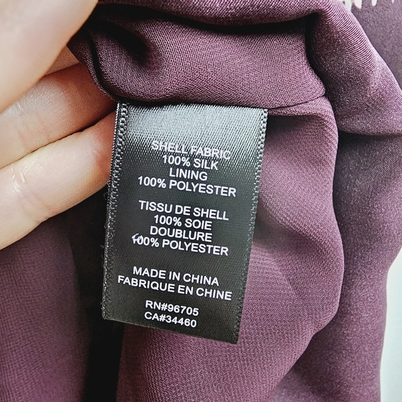 Rebecca Taylor Simone Fleur Silk Midi Dress in Burgundy NWT - Picture 15 of 16